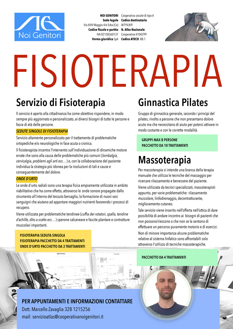 servizio fisioterapia locandina
